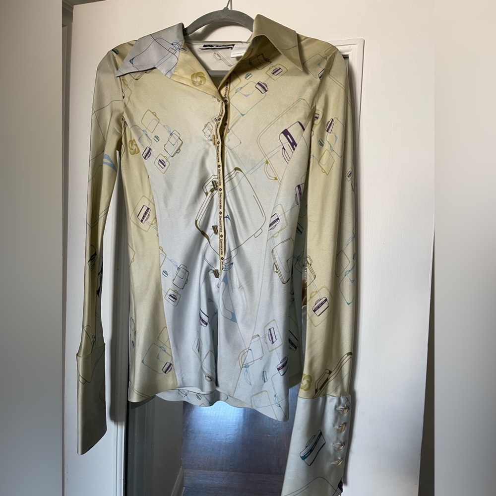 100% Silk Button-Down Shirt